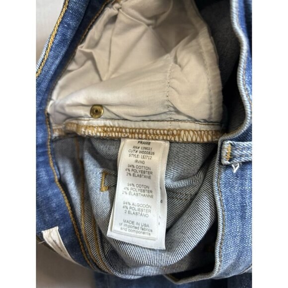 Frame Jeans Womens 26 Blue Denim Distressed Le Skinny De Jeanne Low Rise - Picture 7 of 8